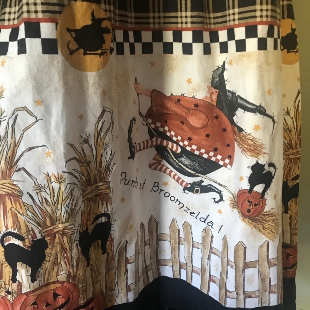 🧡 Rare Vintage Handmade Halloween Witch Black Cat Pumpkin Harvest Dress M‼️FINAL - Picture 4 of 9